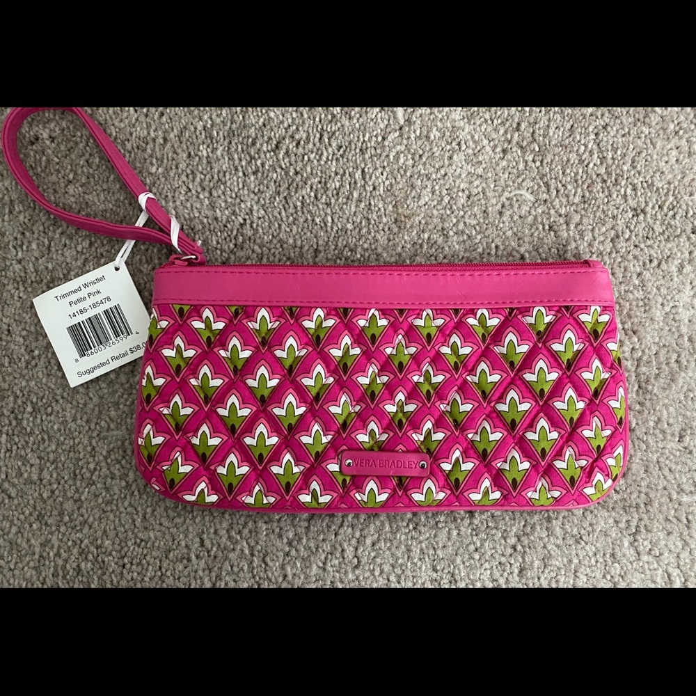 Vera Bradley Trimmed Wristlet in Petite Pink (NWT)